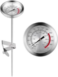 Cabilock 1pc Fry Thermometer with Instant Read,Oil Thermometer Long Stem Cooking Stainless Steel Thermometer for Cooking, BBQ, Baking, Liquids, Oil Frying.