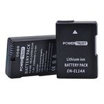 PowerTrust 2Pack EN-EL14 ENEL14 EN-EL14A Battery for Nikon D5600 D5500 D5300 D5200 D5100 D3500 D3400 D3300 D3200 D3100 Df Coolpix P7800 P7700 P7200 P7100 P7000 Camera Batteries