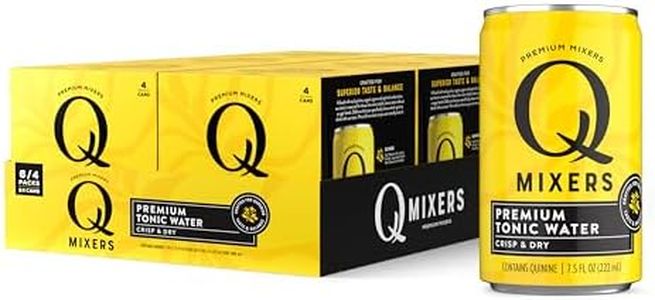 Q Mixers Tonic Water with Quinine & Agave - Premium Cocktail & Mocktail Mixers - Made with Real Ingredients, Highly Carbonated, Less Sweet, & Gluten-Free - 45 Calories per Can - 7.5 Fl oz (Pack of 24)