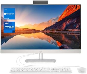 HP 27 Newest i7 All in One Desktop, 27" FHD Display, Intel Core i7-1355U, 64GB RAM, 4TB SSD, Wired Keyboard & Mouse, IR Camera, HDMI, RJ45, Wi-Fi 6, Windows 11 Home, White
