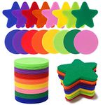 80PCS Carpet Markers Spot, Circle and Star Spot Markers for Classroom, Multicolor Floor Spots for Kids, Sitting Circle Dots for Kids Carpet Position Spots Marker for Kids, Preschool and Kindergarten