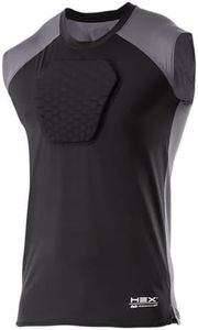 McDavid HEX Chest Protector, Heart Guard Sternum Protection Padded Shirt for Baseball, Football, Lacrosse and Goalies Youth and Adult Sizes Black
