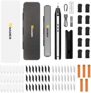 Cordless Ultrasonic Cutter Knife with 72Pcs Blade Replacement&5Pcs Ceramic Fiber Oil Stone for Polishing Cut Resistant Finger Cots 40,000Hz Ultrasonic Knife with Led Light