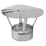 Prostko Stainless Steel Chimney Cowl - Rain Cover Protector Stove Cap Top Burner Pipe Pot. (60mm / 2.36''), Silver