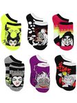 Disney Villains Teen Womens 6 pack Socks (9-11 (Shoe: 4-10), Villains Black/Multi)