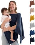 Momcozy Nursing Cover for Breastfeeding, Breathable Soft Privacy Poncho, Multi-Use Stroller Cover, Baby Blanket, and Stylish Scarf, Portable, Includes Laundry Bag