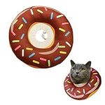 HPWFHPLF Cat Recovery Collar, Adjustable Protective Pet Collar, Soft Donut Neck Cone to Prevent Licking Paws, Wound Healing for Cats, Puppies, Small Breeds Dogs (S, Brown)