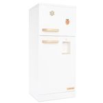 Le Toy Van – Wooden Stand Alone Fridge Freezer Set | Grand Free Standing Refrigerator & Freezer with Accessories Pretend Play Set – suitable for 36+ months, White