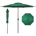 Abba Patio 9FT Lyon Outdoor Patio Umbrella Outdoor Table Umbrella with Push Button Tilt and Crank Market Umbrella 8 Sturdy Ribs UV Protection Waterproof for Garden Deck Backyard Pool Dark Green