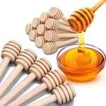 50 Pack Mini 3 Inch Wooden Honey Dipper Sticks, Individually Wrapped, Perfect for Honey Jar Wedding Shower Party Favors