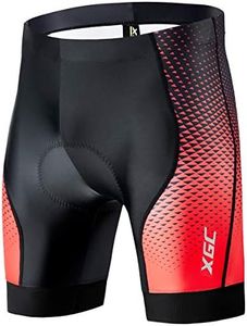 XGC Pantalones cortos de ciclismo para hombre y calzoncillos de ciclismo, pantalones cortos de ciclismo para hombre, elásticos, transpirables, almohadilla de asiento de esponja 4D con una alta