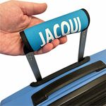 Luggage Handle Wrap/Cover for Suitcase/bags Grip/Case Identifier perfect for travel Neoprene Wrap printed with name Luggage Tag (Aqua, Twin Pack)