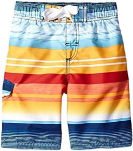 Kanu Surf Boys' Echo Quick Dry UPF 50+ Beach Swim Trunk, Victor Navy/Orange, 5-6