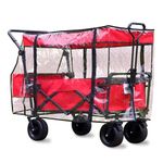 Wagon Rain Cover,Collapsible Outdoor Wagon Cart Waterproof Cover,Trolley Cart Accessories Push Pull Wagons Clear Rain Cover for Kids Outdoor Garden Camping Shopping