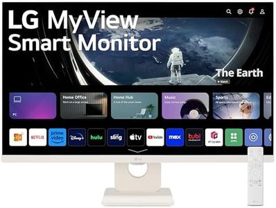 LG 27SR50F-W MyView Smart Monitor 27-Inch FHD (1920x1080) IPS Display, webOS 23, HDR 10, x2 Built-in Speakers, AirPlay 2, Screen Share, Bluetooth, ThinQ App, Remote Control, White