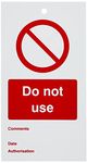 Caledonia Signs 53434 Do not Use Double Sided Safety Tags (Pack of 10)