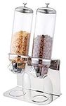 Commercial Quality Stainless Steel and Polycarbonate Cereal Dispenser for Breakfast Buffet Bars with TWO 4 litre container. Stylish, money saving presentation of cereals for Hotels, Guest Houses etc.