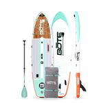 BOTE 10' FT 8"" Breeze Aero Inflatable Stand Up Paddle Board, MAGNEPod Compatible Blow Up iSUP Great for Adults Kids Family Travel Friendly Multiple Sizes Color Options, Classic Mangrove, 106iBR24CL