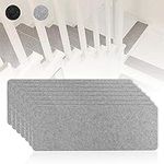 Dyna-Living 14 Pcs Stair Tread Mats Non-Slip Self-Adhesive Stair Pads Step Protectors with Reusable Adhesive for Home Staircase Decoration(Light Grey/55 x 20 cm)