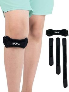 KARM Kids Knee Support Strap - Childs Osgood Schlatter Knee Support Brace for Girls & Boys | Junior Teenager Patella Tendon Knee Strap Band | Arthritis Pain & Knee Conditions & Sports (1PC, Black)