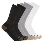 Carhartt Men's Midweight Crew Sock 6 Pack, Assorted 1 Multi, Large