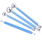 Metal Ball Cake Decorating Molding Modelling Tool Set Fondant Cake Cutter Sugarcraft Icing Decorating Flower Modelling Tools (Set of 4)