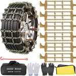 AutoChoice 6 Packs Car Snow Chains Emergency Anti Slip Tire Chains with Thickened Manganese Steel for Truck SUV in Snow, Ice, Sand and Mud(Tire Width 195-235mm)