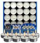 Tea Light Candles - 100 Bulk Pack - White Unscented Travel, Centerpiece, Decorative Candle - 4 Hour Burn Time - Pressed Wax by Ohr