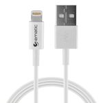 Ematic Lightning Charge/Sync Cable for Apple iPhone iPad and iPod, White, 3-Foot