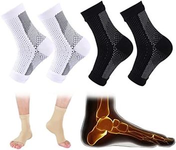 4 Pairs Neuropathy Socks Neuropathy Compression Socks, Soothe Socks for Neuropathy Pain (AU, Alpha, Large, X-Large, Regular, Regular, 4 Pairs Black With Dot + White With Dot)