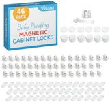 Vmaisi ChildProof Magnetic Cabinet Locks (46 Locks and 6 Keys)