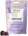 Winged Sleepyhead Gummies | Non-Habit Forming Natural Sleep Supplement | 8 Powerful Nutrients with Melatonin, L-Theanine, 5-HTP, Passionflower & Lemon Balm | Blueberry Lavender Flavor (7 Servings)