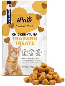 iPaw Soft Cat Treats for Indoor Cats, Healthy Kitten Snacks with Probiotics, Grain Free, Easy to Digest (Chicken and Tuna)