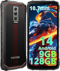 DOOGEE Blade 10 Rugged Smartphone Unlocked Android 14,9GB+128GB/TF 2TB Octa Core Rugged Phone,6.56" HD+ 90Hz Cell Phone,16MP Camera,4G Dual SIM IP68/IP69K Waterproof Phone,Widevine L1/GPS/Face ID