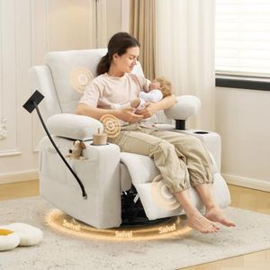 Ancelny 4-Motor Power Nursery Rocking Chair with Dual Power-Lift Armrests