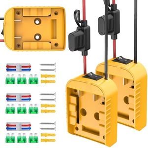 3 Packs Power Wheel Adapter Compatible with Dewalt 20V Battery, Converter Kit with Switch & Fuse & Wire Terminals & 12 AWG Wire for DIY RC Car Toys Robotics