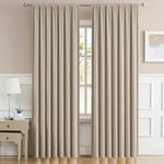 DUALIFE Warm Taupe Back Tab Curtains 84 Inches Long 2 Panels, Pinch Pleated Look Vertical Blinds Window Curtains for Patio Sliding Glass Door 70 inch Wide Privacy Draperies 70 x 84 inch, Rose Tan