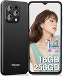 DOOGEE N55 Pro Unlocked Cell Phone, Android 14 Smartphone with 16GB RAM 256GB ROM, 6.56" HD+ 90Hz IPS Waterdrop Screen, Octa Core, 5150mAh, Dual SIM Unlocked Android Smartphone, Face Unlock, Black