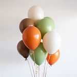 Green and Orange Balloon, 60 Packs 12 Inch Green Brown Balloon with Sage Green Orange Beige Balloons for Kids Boys Birthday Jungle Safari Wild Woodland Baby Shower Party Decorations