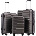 Coolife Luggage Expandable Suitcase Luggage set PC ABS TSA Lock Spinner Carry on 3 Piece Sets, gray, 3 piece set, Molded