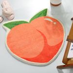 FROZZUR Fruit Peach Bathroom Rug, Peachy Clean Bedroom Floor Mat Non Slip Round Shaped Washable Living Room Rug Bathroom Tub Kitchen Rug Christmas Decor