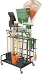 Garden Tool Organizer Rack with Whe