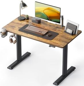 CubiCubi 44"x24" Standing Desk, Electric Stand up Height Adjustable Home Office Table, Sit Stand Desk with Splice Board, Black Frame & Rustic Brown Top
