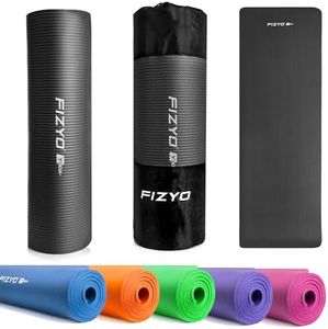 FIZYO Tapis de Yoga: Conçu pour Yoga, Gymnastique, Fitness & Récupération | Fabriqué en Mousse NBR & Caoutchouc Synthétique | Dimensions: 183 x 61 x 1 cm (Noir, 183 x 61 cm)