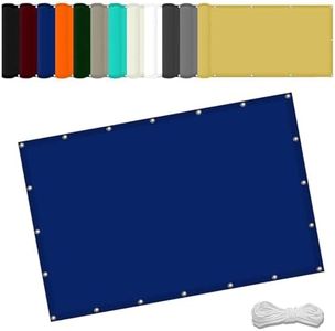 Sun Shade Sail Waterproof 2.1 x 3 m(6.9 x 9.8ft) Waterproof Rectangle Canopy with Free Rope UV Block Weather-Resistant with Grommets Pes Sunsail for Camping Beach Deck Porch, Navy Blue