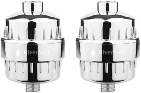 RIVERSOFT SF-15 PRO (pack of 2) shower and tap filter for hard water with 15 stage | Water Softener for Bathroom | Hard Water Filter (Pack of 2, Chrome)