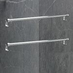 FORTUNE Stainless Steel Bathroom Hook Towel Rod Holder | Wall Mounted Hand Towel Rail for Kitchen and Washroom - (18 Inch) (Pack of 2)