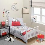 Bedtime Originals Snoopy Love 4-Piece Toddler Bedding Set - Gray/Red/White