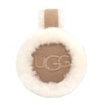 UGG womens Water Resistant Sheepskin Earmuffs With Embroidered Logo, Sand, One Size