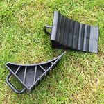 Car Wheel Chocks Rubber Reversing Slip Pads Stoppers - Black (2 pcs)